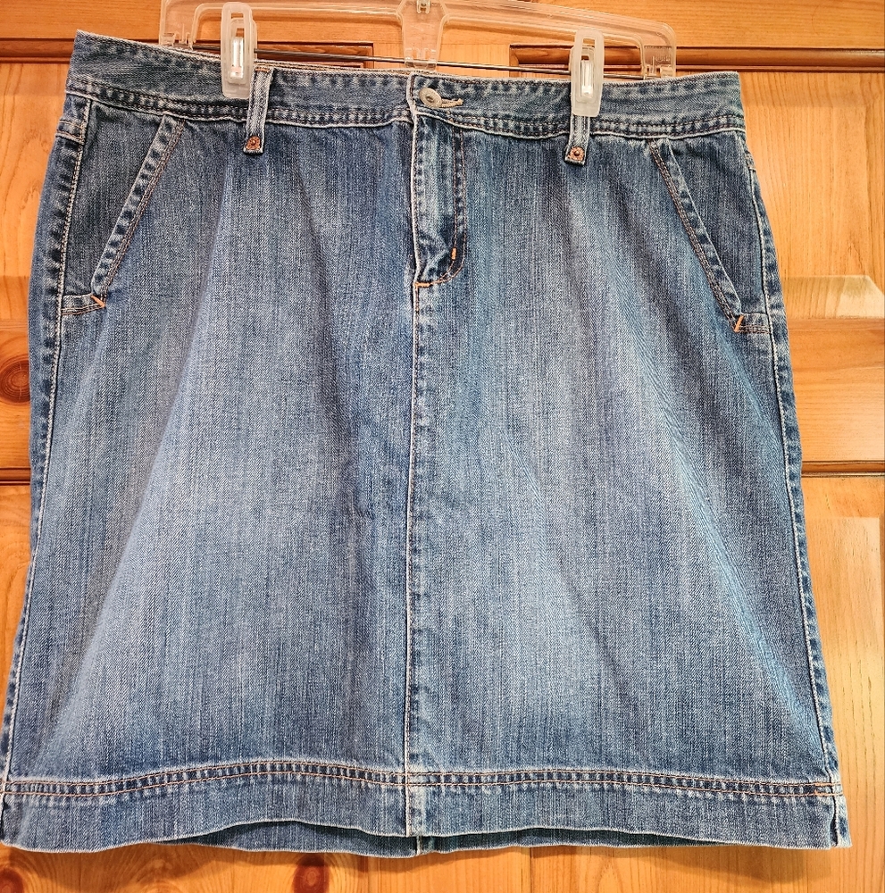 Classic Eddie Bauer Blue Denim Skirt, 16R